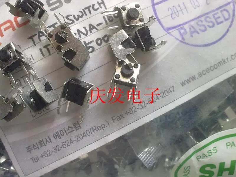 200pcs/Touch switch button switch 6 * 6 * 5mm with bracket horizontal 2-pin 6X6X5MM