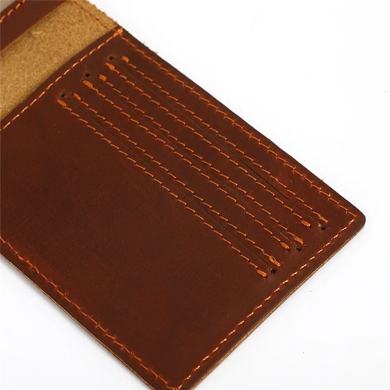 Vintage Men's Card Holder Wallet Genuine Leather Minimalist Small Thin Purse Slim Mini Credit Card Bank ID Card Holder Wallet