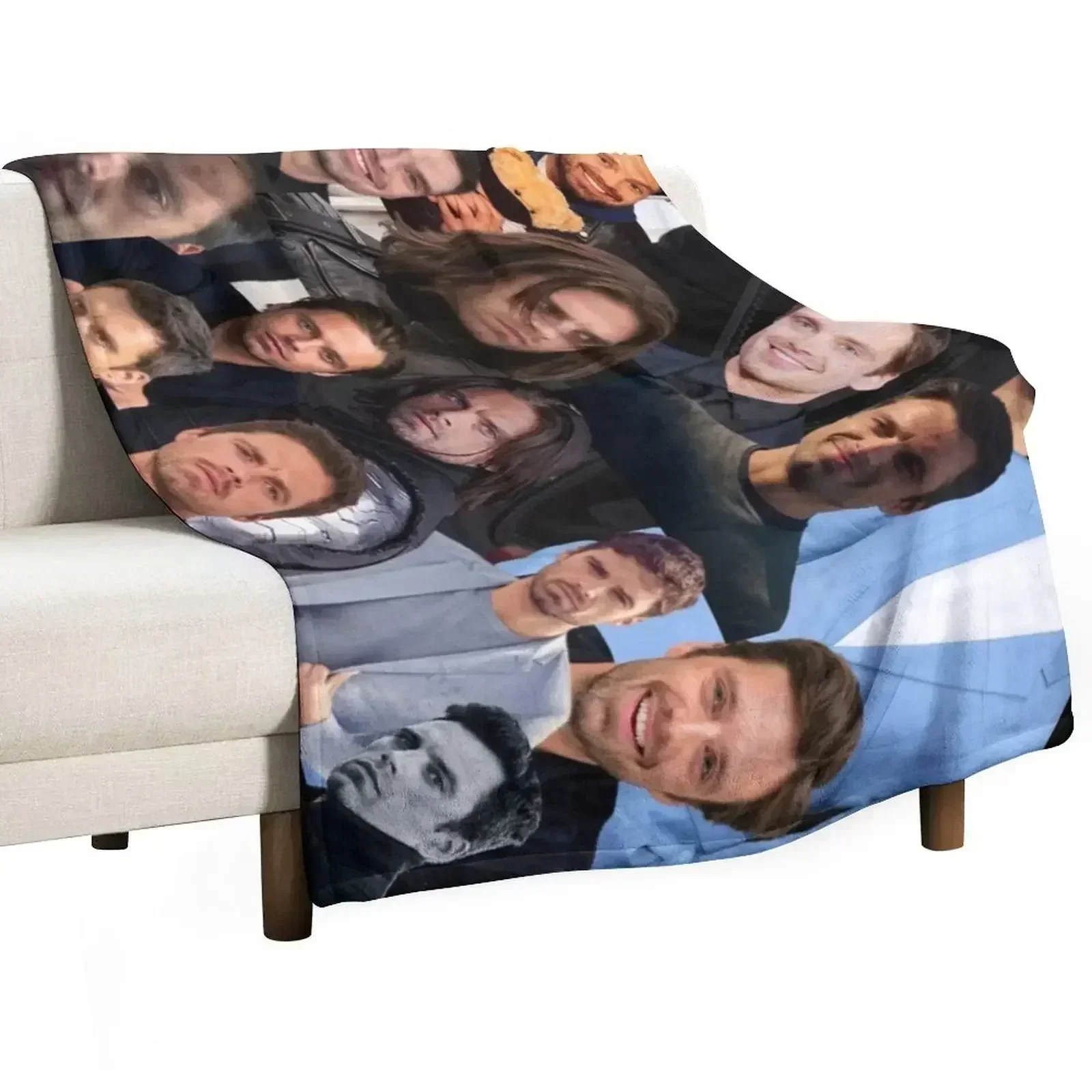 

Seb Stan collage Throw Blanket Bed linens christmas decoration Furrys Warm Blankets Blankets For Sofas Heavy Luxury Blankets
