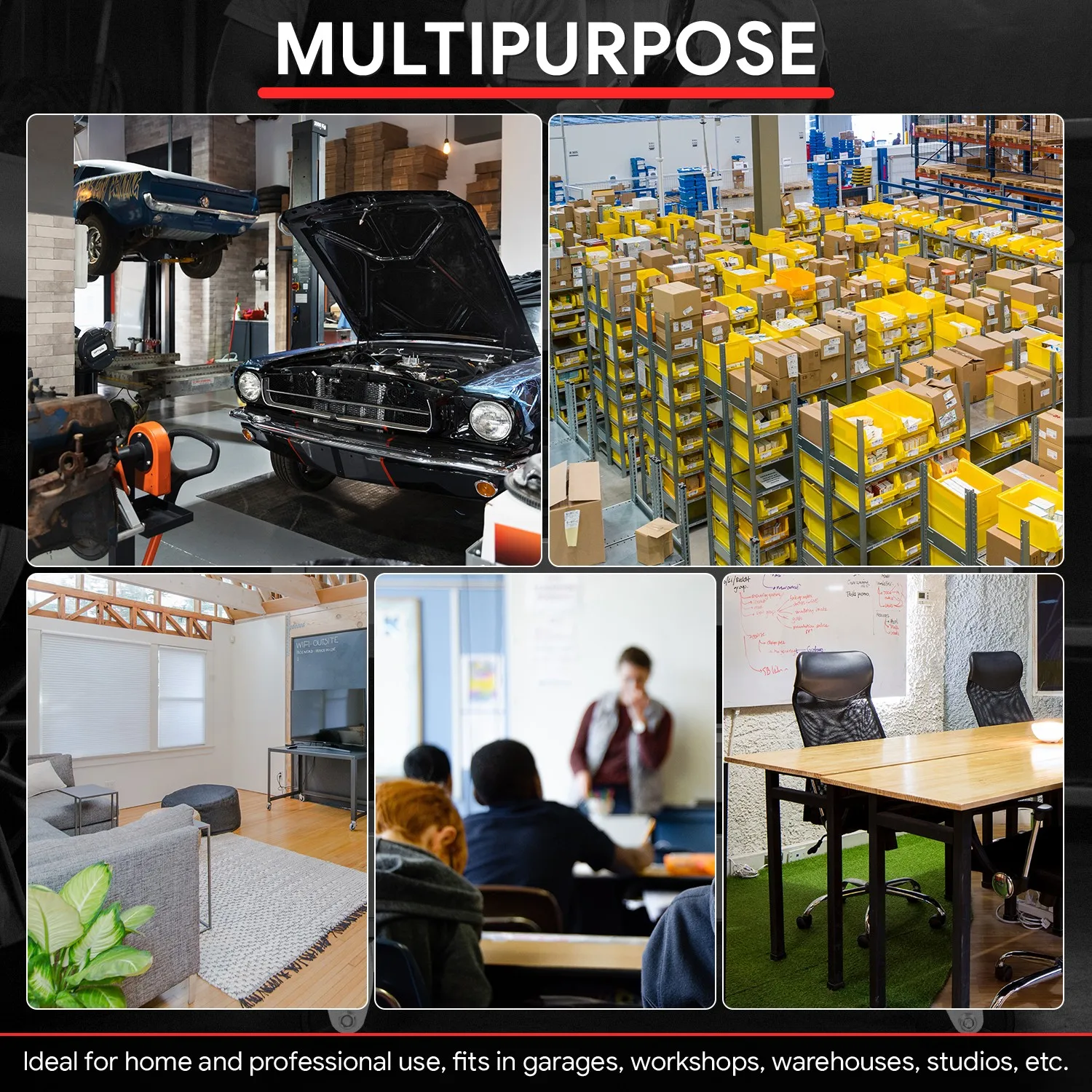 Banco da Lavoro in Rovere Resistente 60" x 25" con Cassetti e 2 Maniglie Regolabili