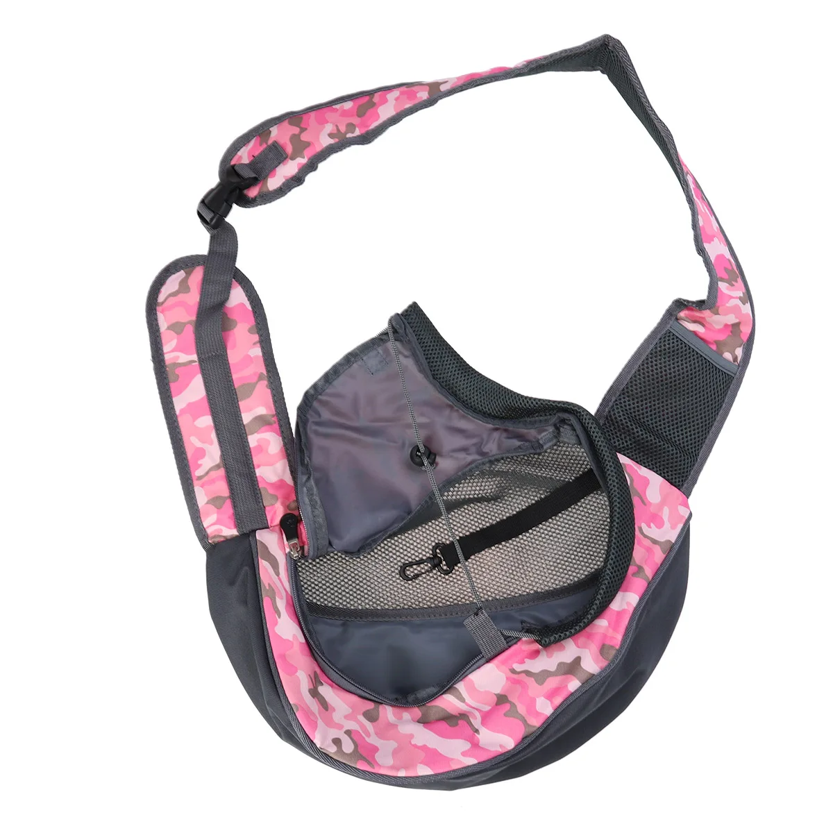 

Small Dog Cat Pet Sling Carrier Bag Safe Comfortable Hands-Free Single Shoulder Travel Carry Tote Handbag - Size S (Pink)