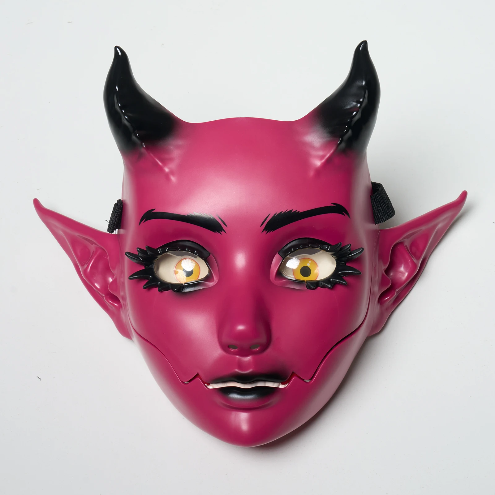 JAUPTO 7-Farbige Hornige Maske mit Beweglichem Kiefer und Offenem Mund, Fantasy-Kreatur-Maske für Halloween-Kostüme, Partys und Festivals, Gesichtsbedeckung für Erwachsene