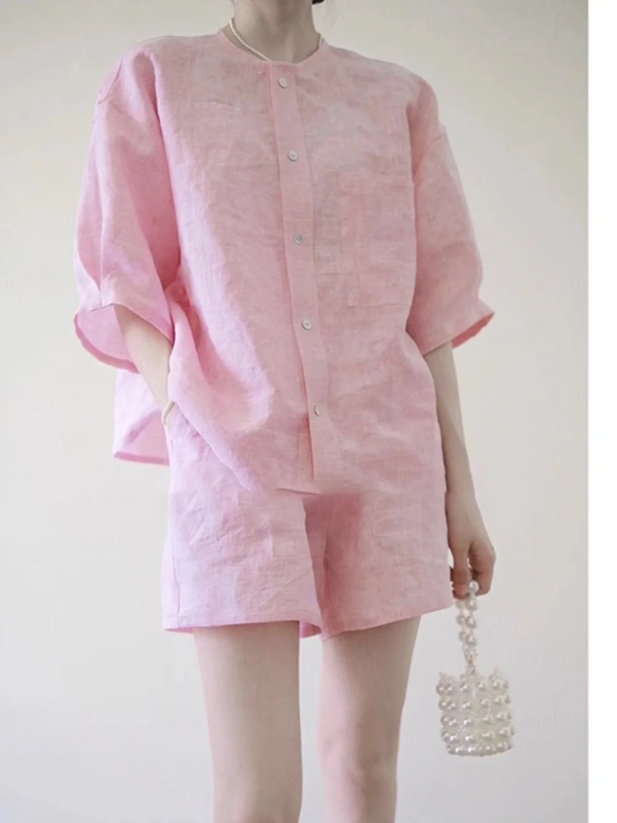 Lightweight Breathable Cotton Linen Set ort Pants 2025 Early Summer New Hemp irt Two Piece Set Women's Faion Ensemble