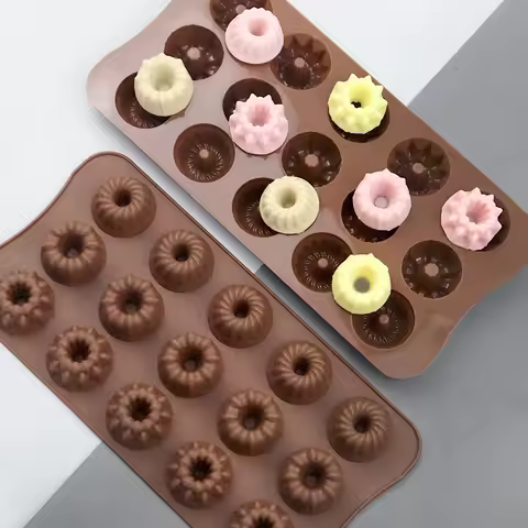 Mini Donut Candy Mold Donas Chocolate Gummy Mould Kitchen&nbsp;Accessories Flower Ice Cube Tray Cake Cupcake Soap Candle Decoration