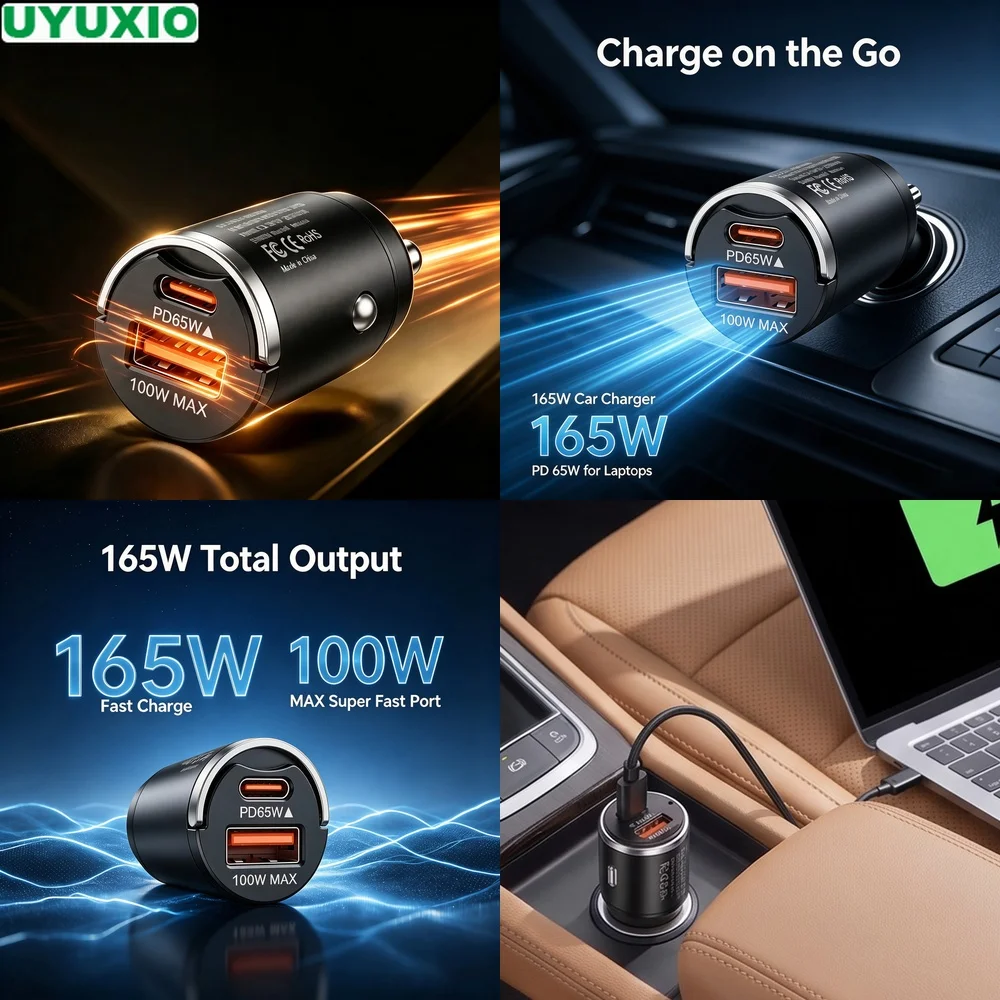 carregador-de-carro-embutido-de-165w-com-usb-c-65w-e-usb-a-100w-carregamento-duplo-corpo-mini-em-liga-de-zinco-duravel-para-telefones-tablets-e-laptops