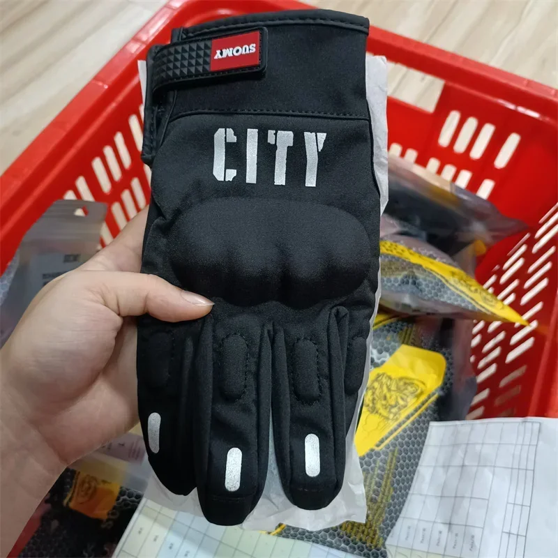 

Autumn Winter SUOMY Men Women Motorcycle Gloves Thin Warm Windproof Night Reflective Comfortable Anti-fall Moto Bike Gloves