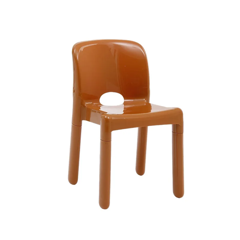 LTT round small dining chair milk tea shop fast food restaurant can be stacked cream wind ancient plastic back chair