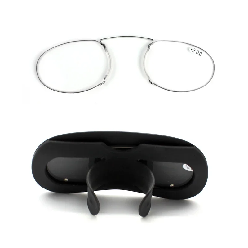 Womens Reading Glasses  Prescription Glasses Men  Nose Clip on Mini Reading Glasses with Case