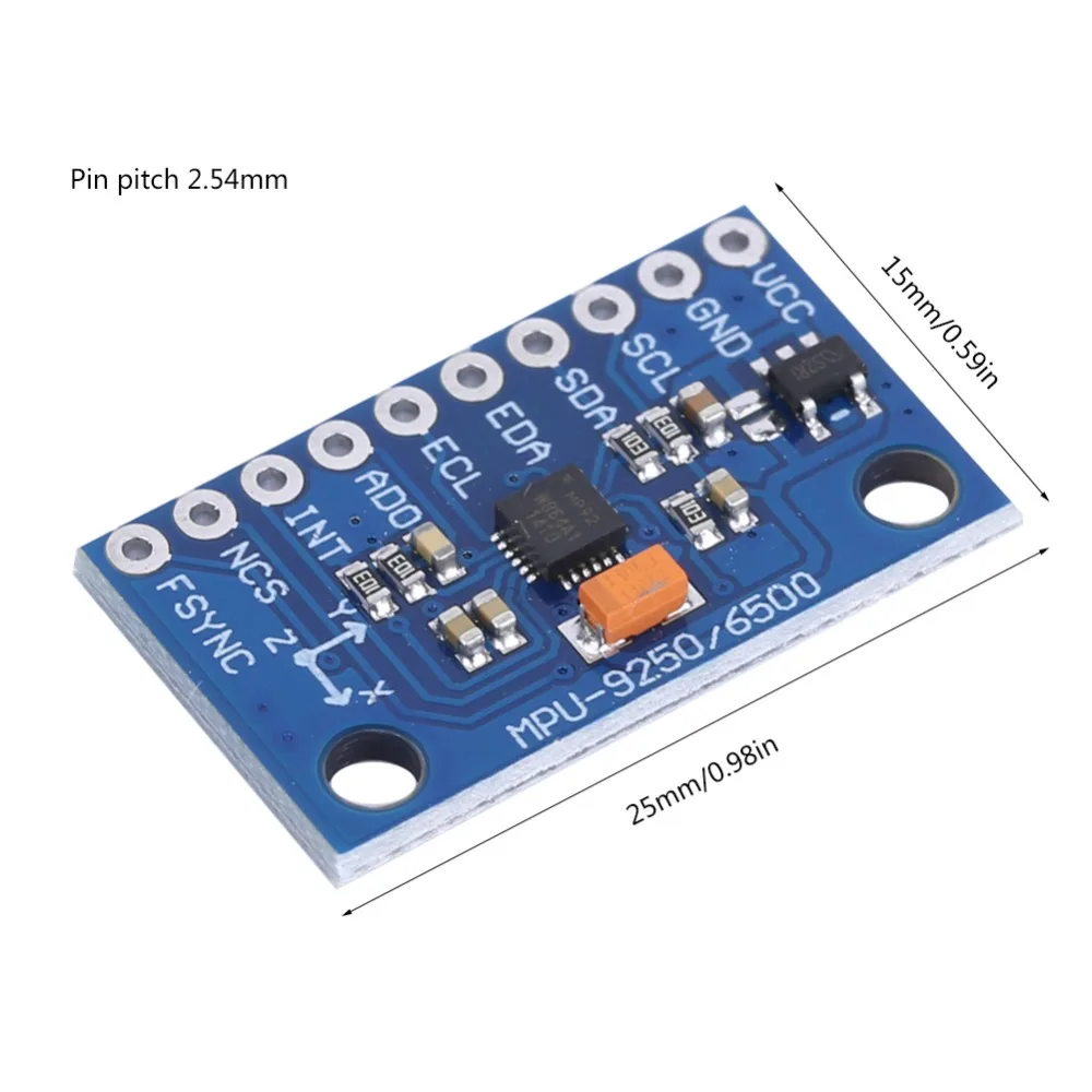 وحدة الاستشعار 16 بت MPU-9250 الاستشعار IIC/SPI حساسية عالية GY-9250 وحدة 9-محور الاستشعار التوت بي