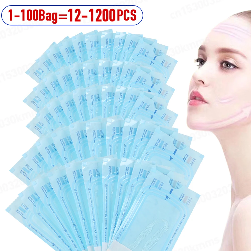 

12-1200pcs Collagen Face Lifting Thread Wrinkle Remove Gold Protein Line Face Thread Carved Protein Line Kit Beauty Care Serum
