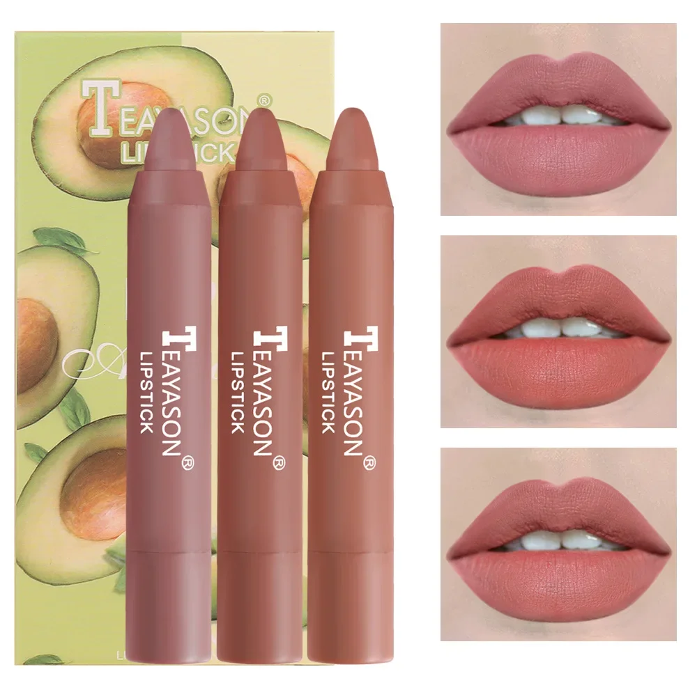 3PCS/SET Moisturizer Lipstick Pencil Pigments  Waterproof Long Lasting Velvet Matte Cosmetic Makeup Lip stick Pen