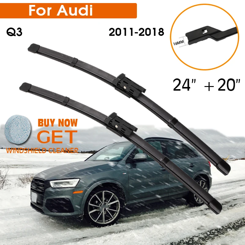 

Car Wiper Blade For Audi Q3 2011-2018 Windshield Rubber Silicon Refill Front Window Wiper 24"+20" LHD RHD Auto Accessorie