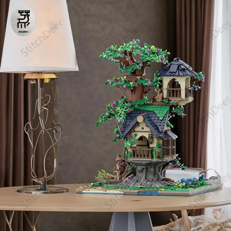 1507PCS MOC Forest Little Tree House Elf Architecture Modular Building Blocks Assemble DIY Model Toy Brick Holiday Display Gifts