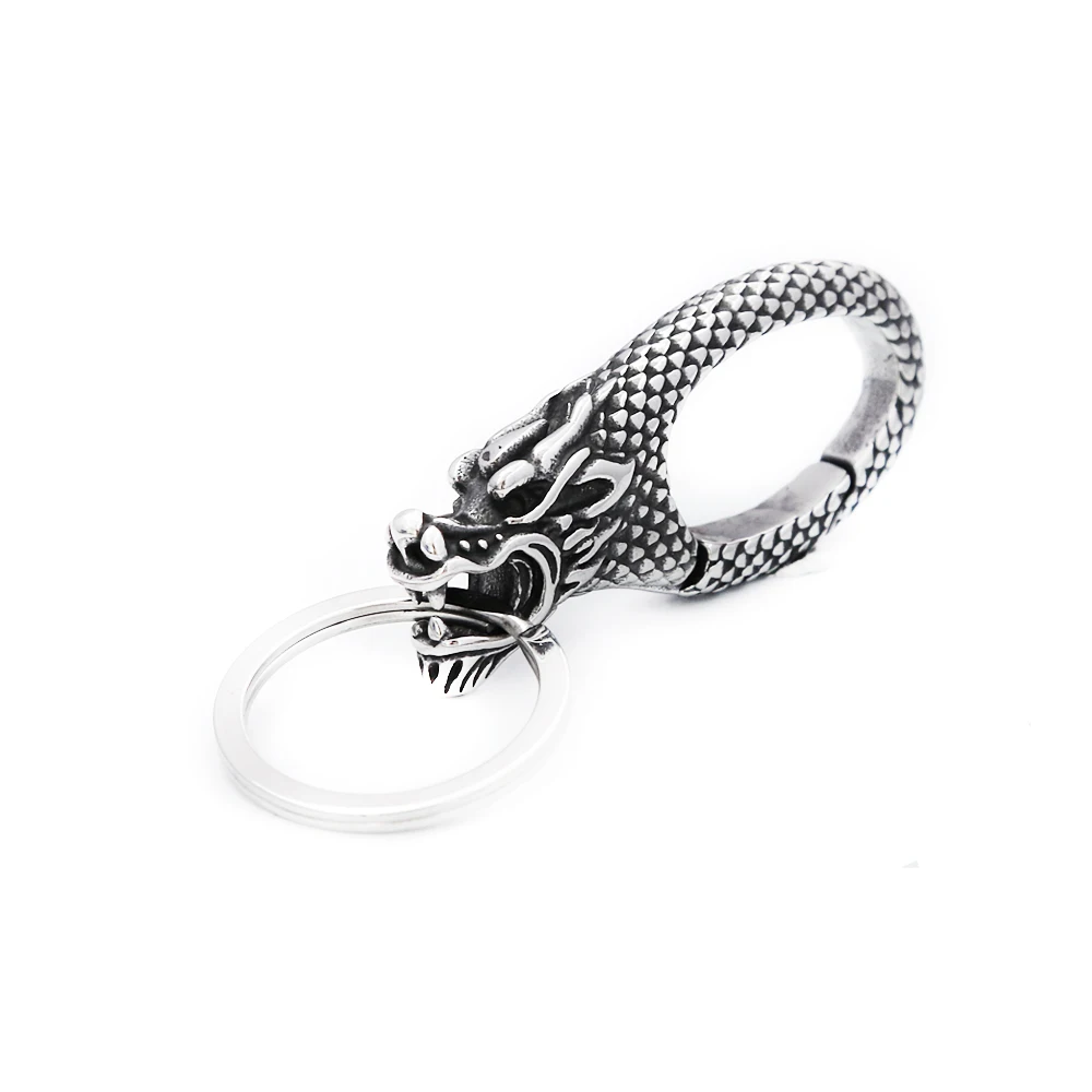 Fashion Creative High Polish Stainless Steel Animal Keychains Punk Vintage Cool Men Keychain Accessories Jewelry Gifts Wholesale