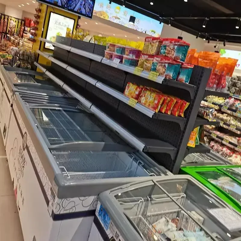 Supermarket refrigerator ice cream shelf freezer beverage multi-layer display rack