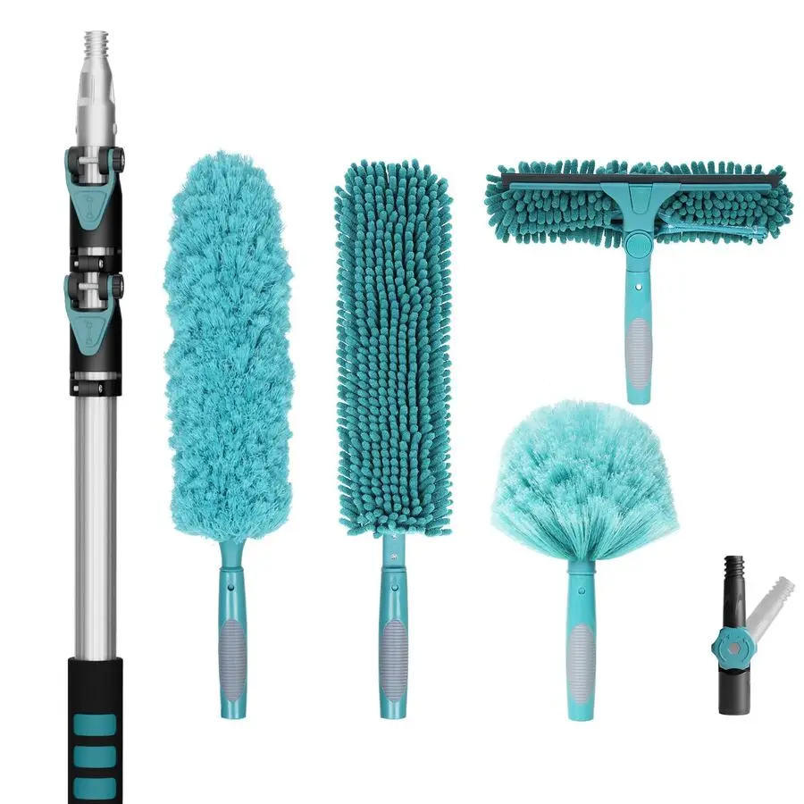 

Foot High Reach Duster Kit with 512FT Extension Pole High Ceiling Dusting and Window Cleaning Kit with Telescopic Pole Window Wa