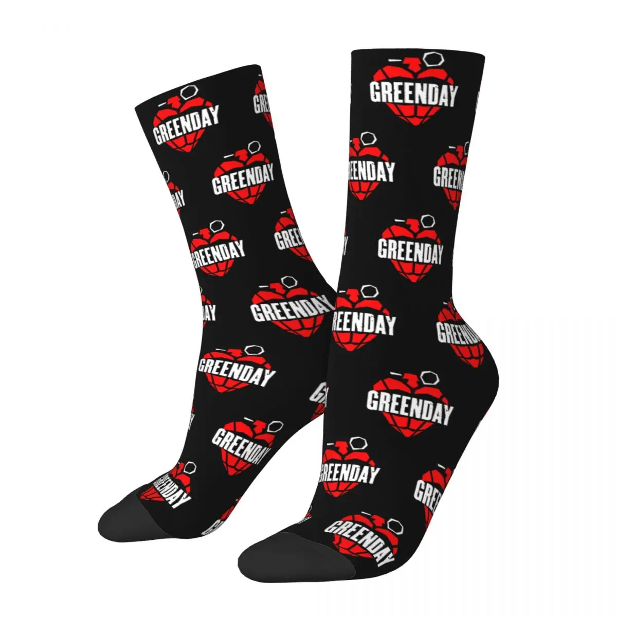 Green Day Socks Men\'s Women\'s Funny Happy American Punk Rock Music Socks Novelty Spring Summer Autumn Winter Stockings Gifts