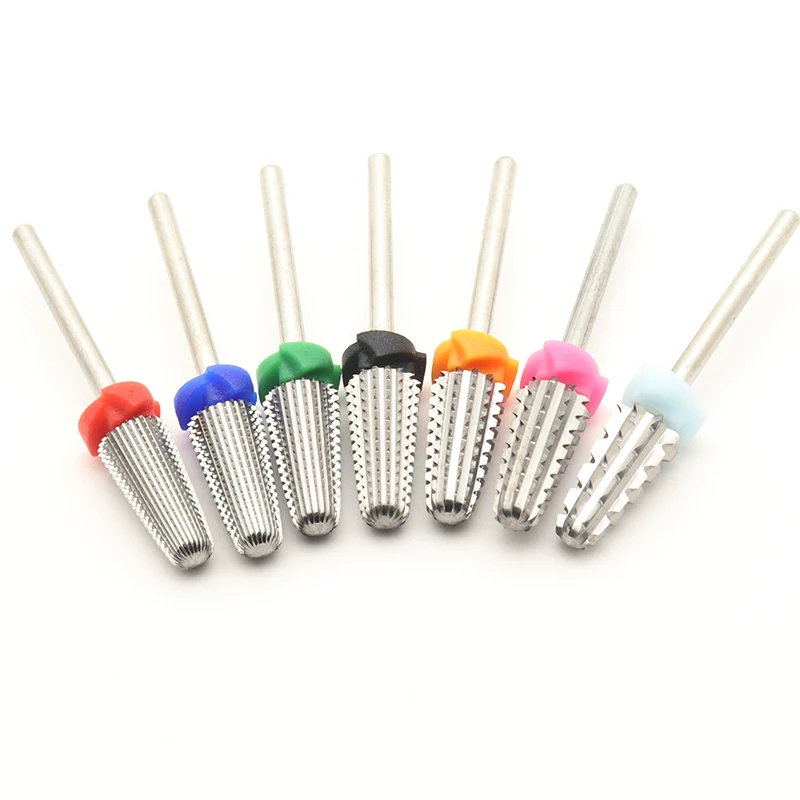 New! 5 in 1 Tapered Safety Carbide Nail Drill Bits With Cut Drills Carbide Milling Cutter Manicure Remove Gel Nails Accessories