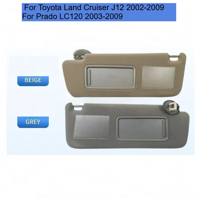 

Beige grey For Toyota Land Cruiser J12 2002-2009 and Prado LC120 2003-2009 car sun visors with LED lights left and right