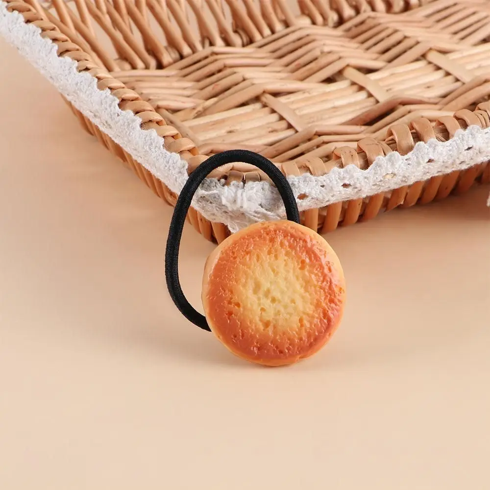 Girls Sweet Simple Headwear Barrette Butter Cookies Hair Ropes Korean Style Hair Ties Cookie Hair Rings