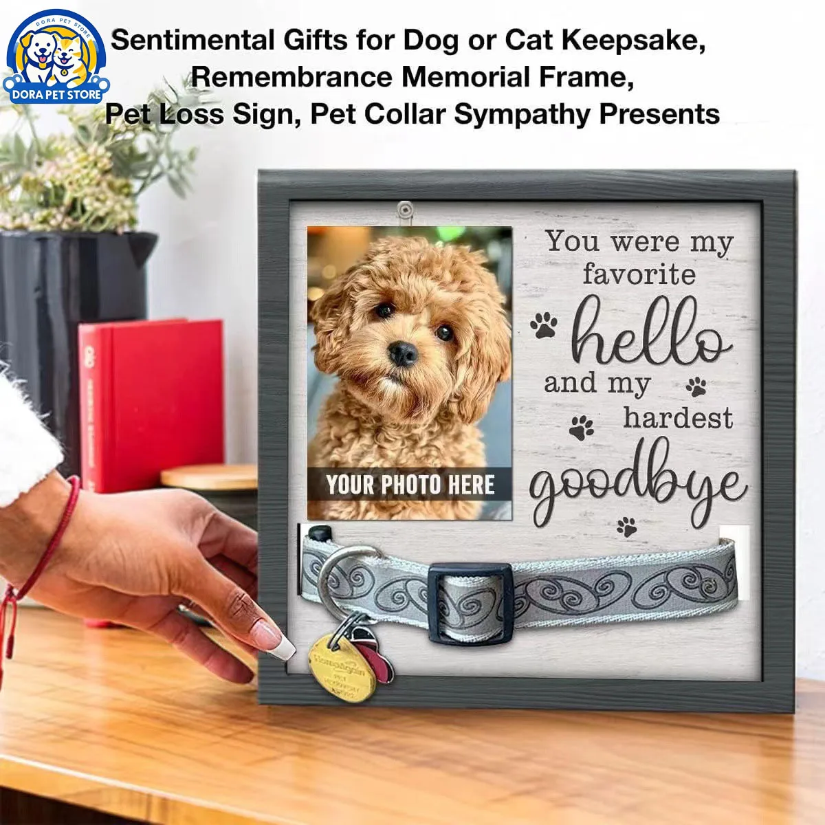 

Hot selling new pet wooden photo frame gift, dog collar Commemorative items