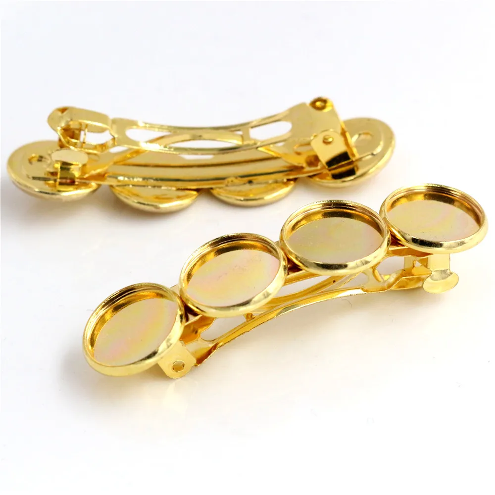 5pcs 12mm with 4 cameo High Quality 6 Colors Plated Copper Material Hairpin Hair Clips Hairpin Base Setting