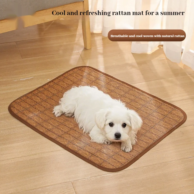 

Pet supplies dog beds summer mats ice pads pet cats dogs rattan woven pets breathable mats scratch resistant wear-resistant mats