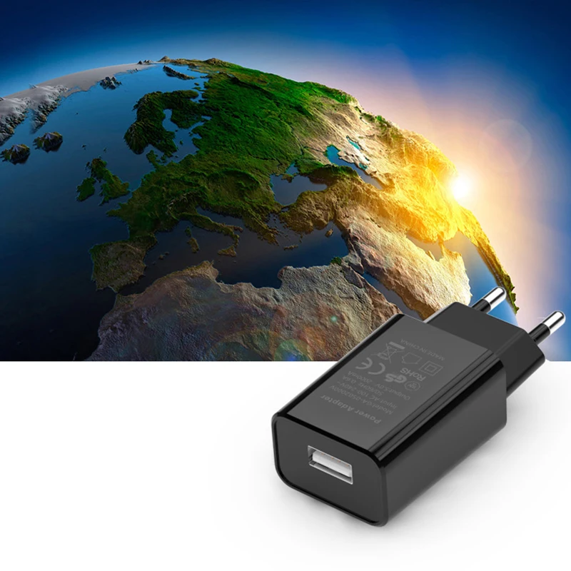 Spina ue 5V 2A caricabatterie universale per telefono cellulare USB singolo adattatore per caricabatterie da viaggio caricatore GS/CE per Samsung