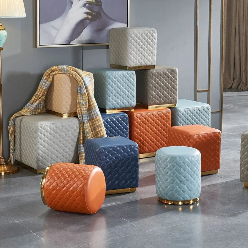 

Nordic Entryway Living Room Small Footrest Minimalist Seat Bedroom Hallway Stool Chair Floor Ottoman Home Furniture Accessories