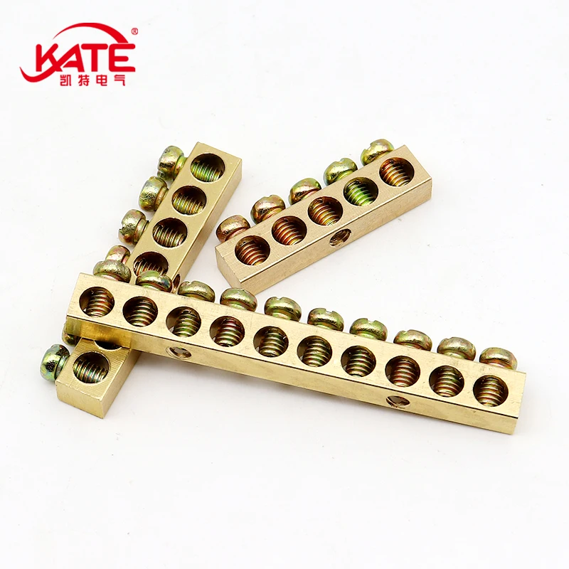 1PCS Multi-specification Terminal Block Zero Ground Terminal Brass Row Junction Box Power Distribution Cabinet Screw Connector