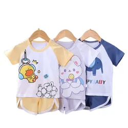 New Summer Children's Short Sleeved Suit Cotton Baby Clothing Set Version Two-piece Boys Girls Clothing Shorts Kids Clothes