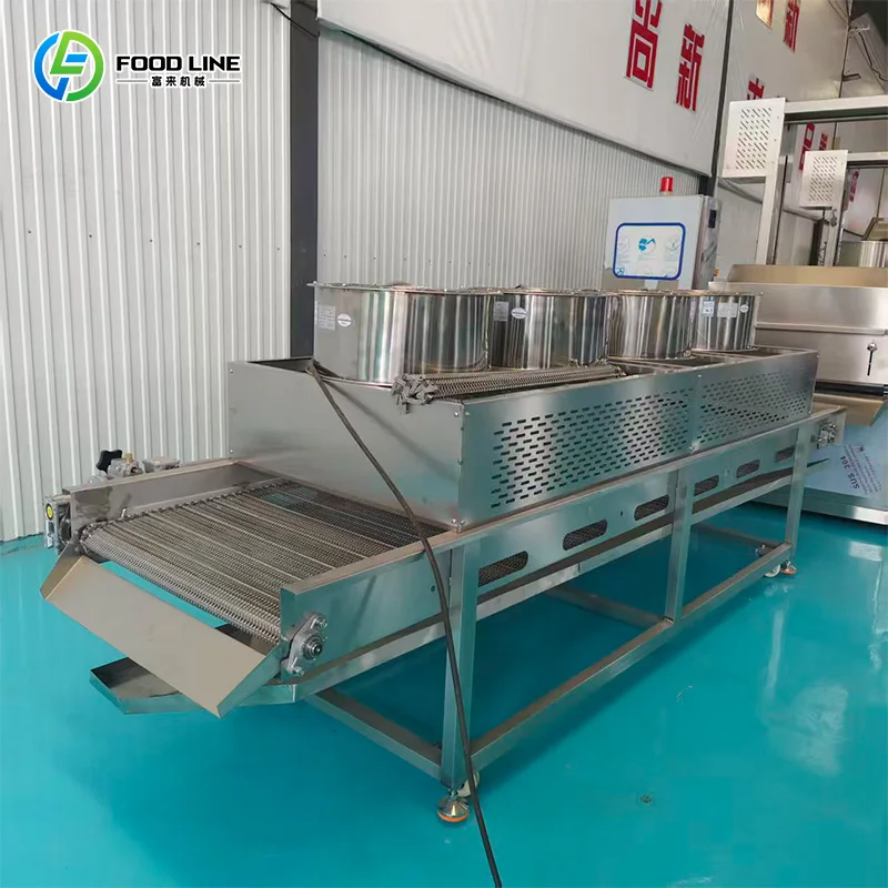Customized Commercial Industrial Continuous Conveyor Fryer SUS 304 Stainless Steel High Efficiency Oil Saving Fryer