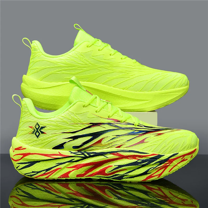 

Men Running Shoes Speciality Marathon Sports Breathable Lightweight Women's Carbon Plate Comfortable Nonskid Leisure Sneakers
