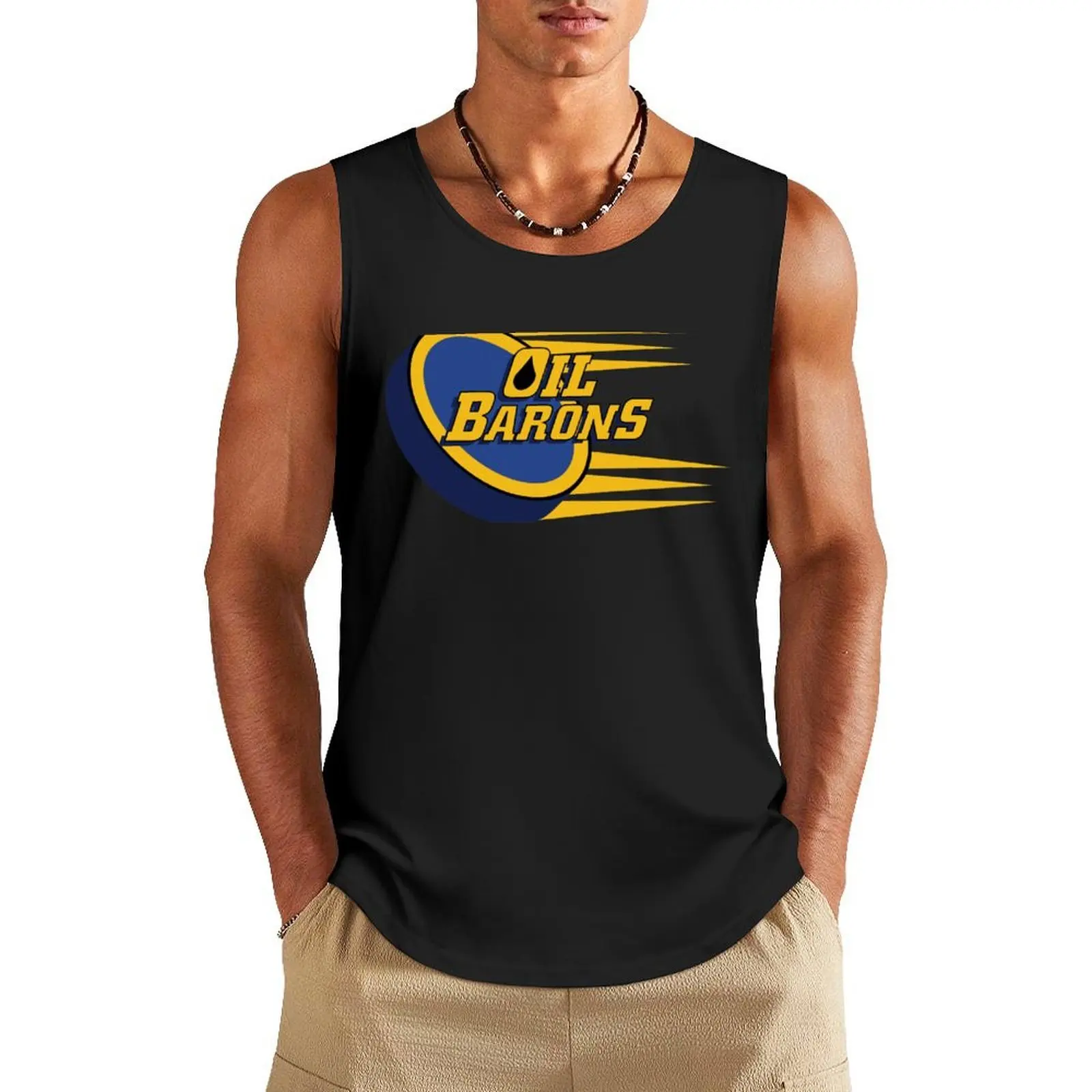 

Fort McMurray Oil Barons Tank Top Male clothes Gym t-shirt man bodybuilding t-shirt new in tops & t-shirt