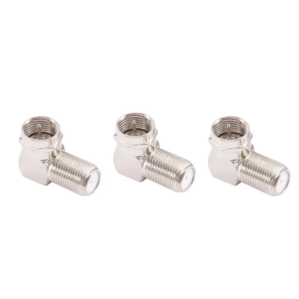 Aluminium Alloy 5Pcs/set Right Angle TV Male Plug Coaxial F Male to F Female TV Aerial Adapter Antenna Plug Cable Connector