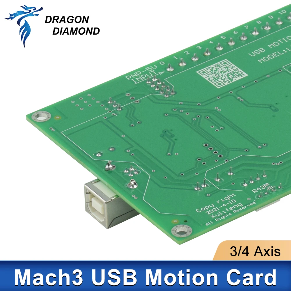 1PC CNC Controller MACH3 USB Motion Control Card 200KHZ 3/4 Axis for Stepper Motor Servo Motor