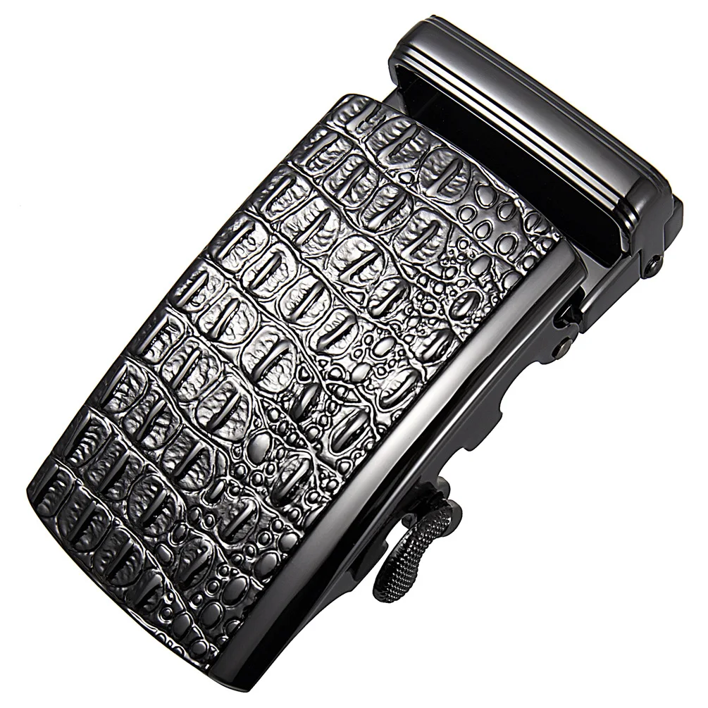Crocodile-Patterned Alloy Buckle Men's Classic Automatic Buckle Casual Business Versatile Belt Accessories 3.5cm