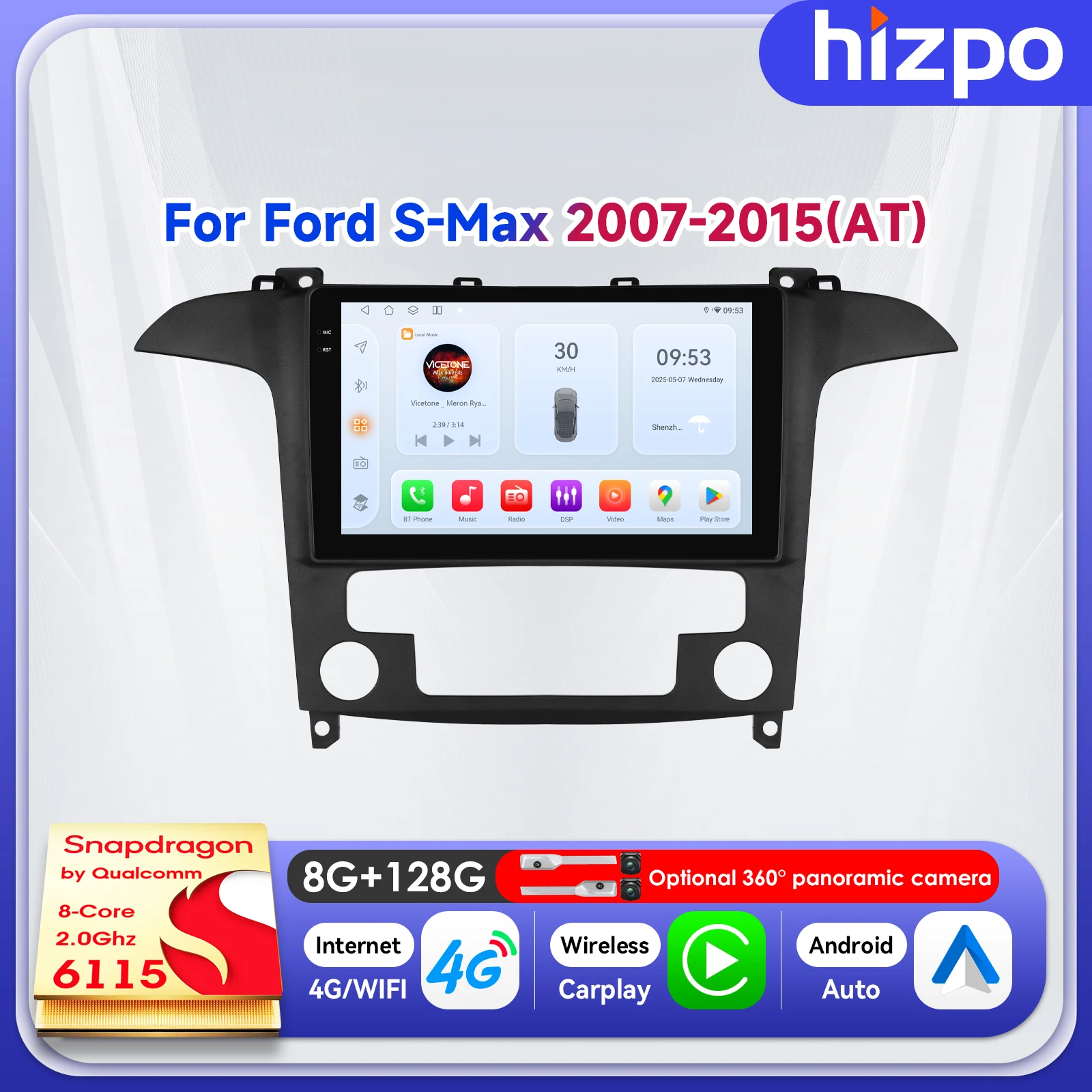 Hizpo 9" Bluetooth …