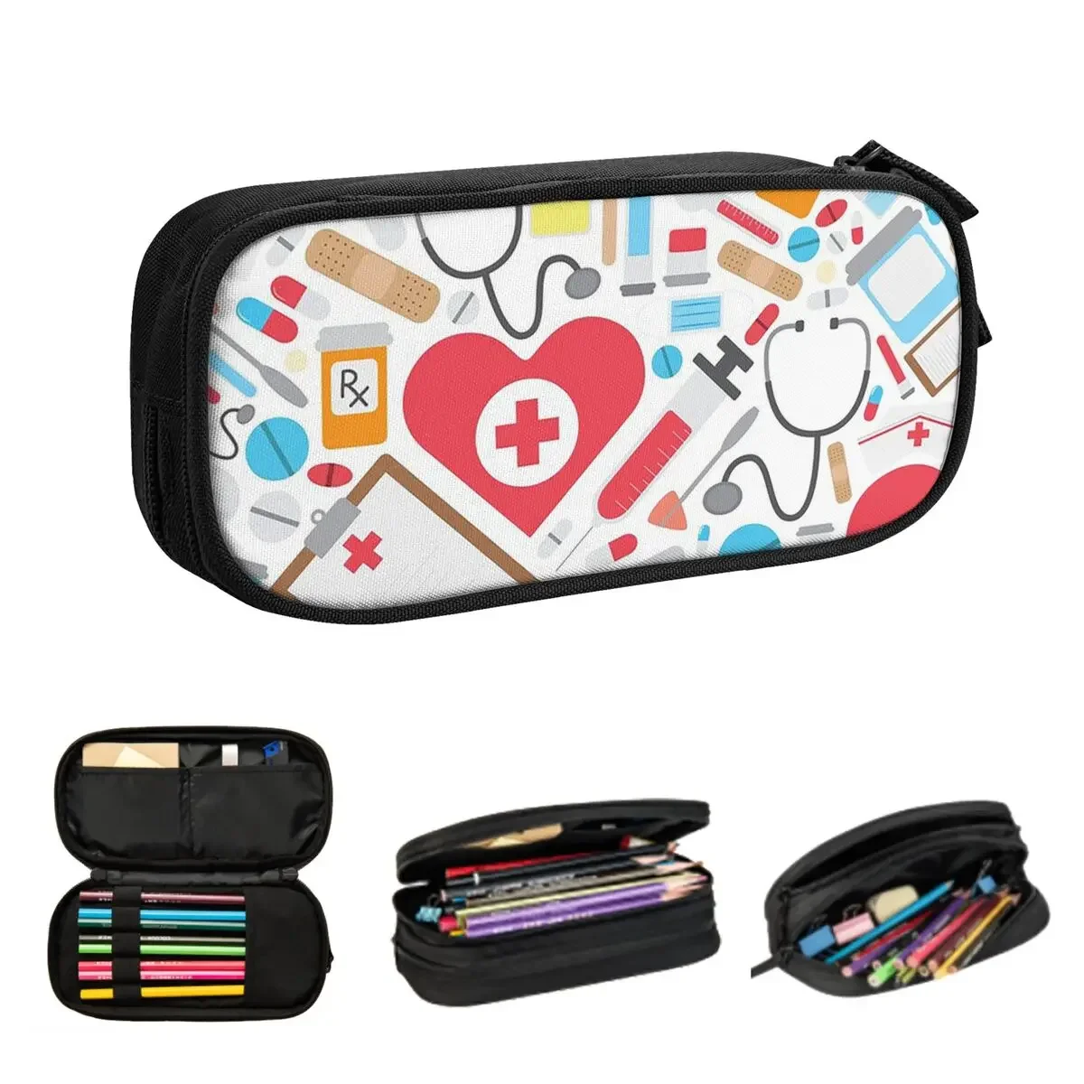 Nurse Tools Pencil Cases Large Storage Pen Bags Pen Box Pencil Pouch For Boys Girls Students Stationery School Office