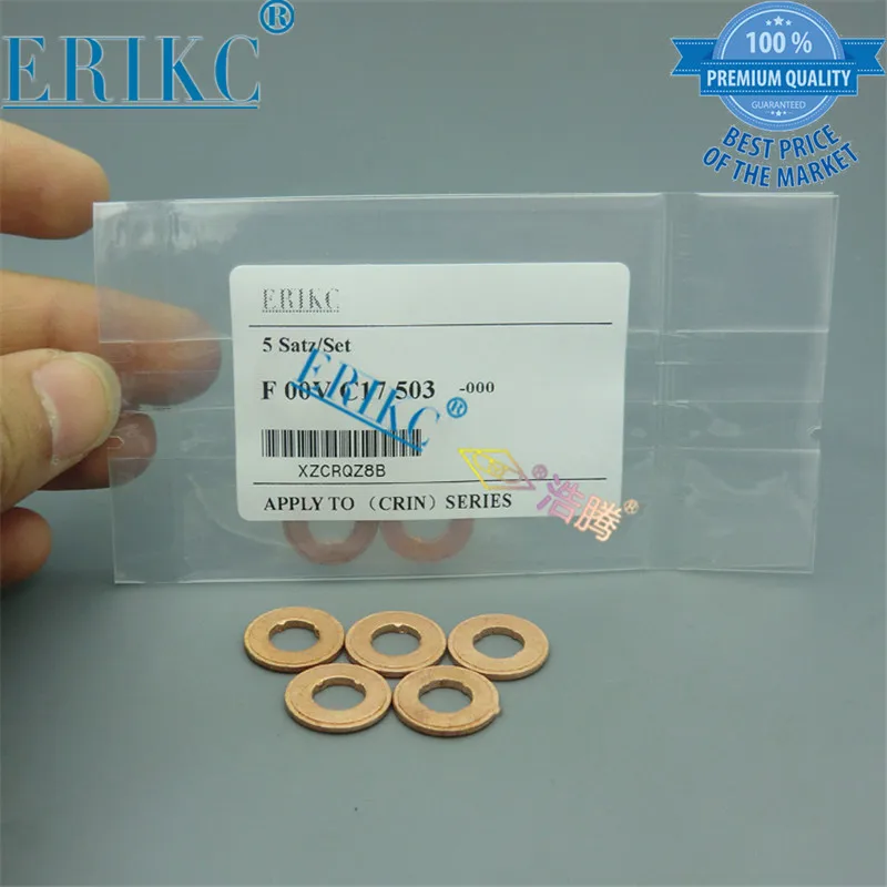 ERIKC Liseron Common Rail Injector Copper Washer F 00V C17 503 , Diesel Fuel Engine Nozzle Copper Shims Thickness 1.5mm