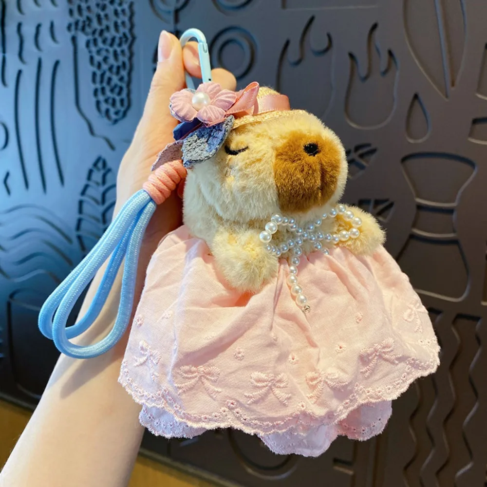 

PP Cotton Capybara Leopard Print Skirt Collection Kapibala Pendant Keychain Cartoon Animal Plushies Capybara Keychains