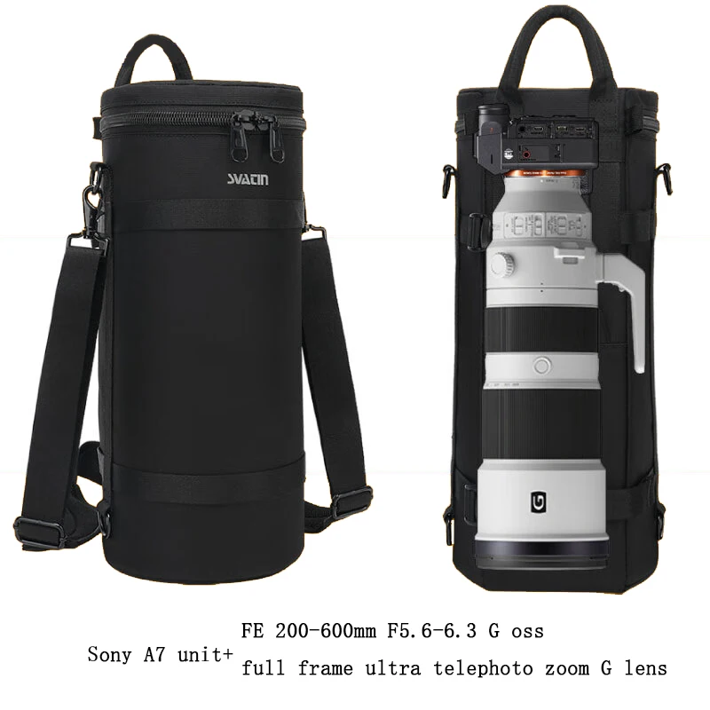 T41 Single Shoulder Crossbody Photography Bag Double Shoulders Camera Bag for Sony Micro Single A7 With 200-600 Telephoto Lens