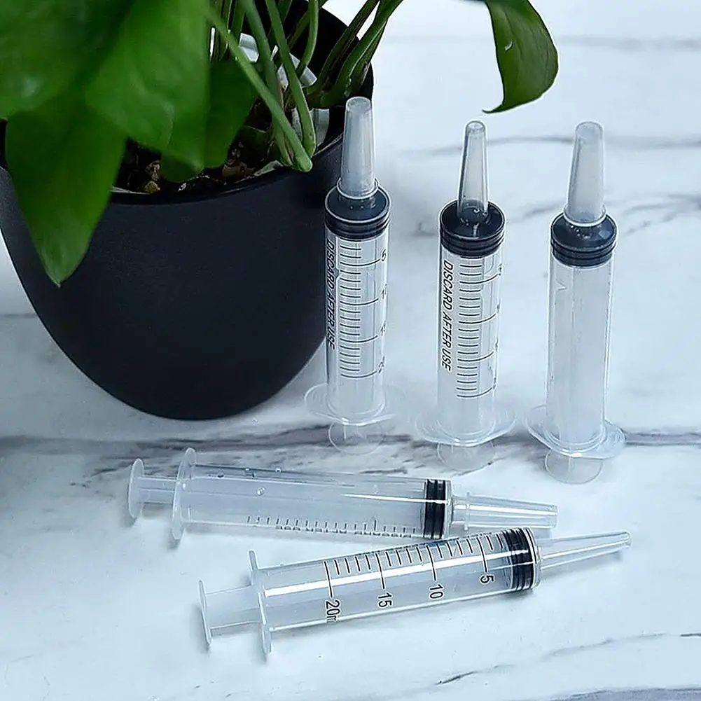 

20ml Reusable Pump Glue Filling Feeding Syringe Nutrient Sterile Without Needle Watering Refilling for Industrial Hydroponics