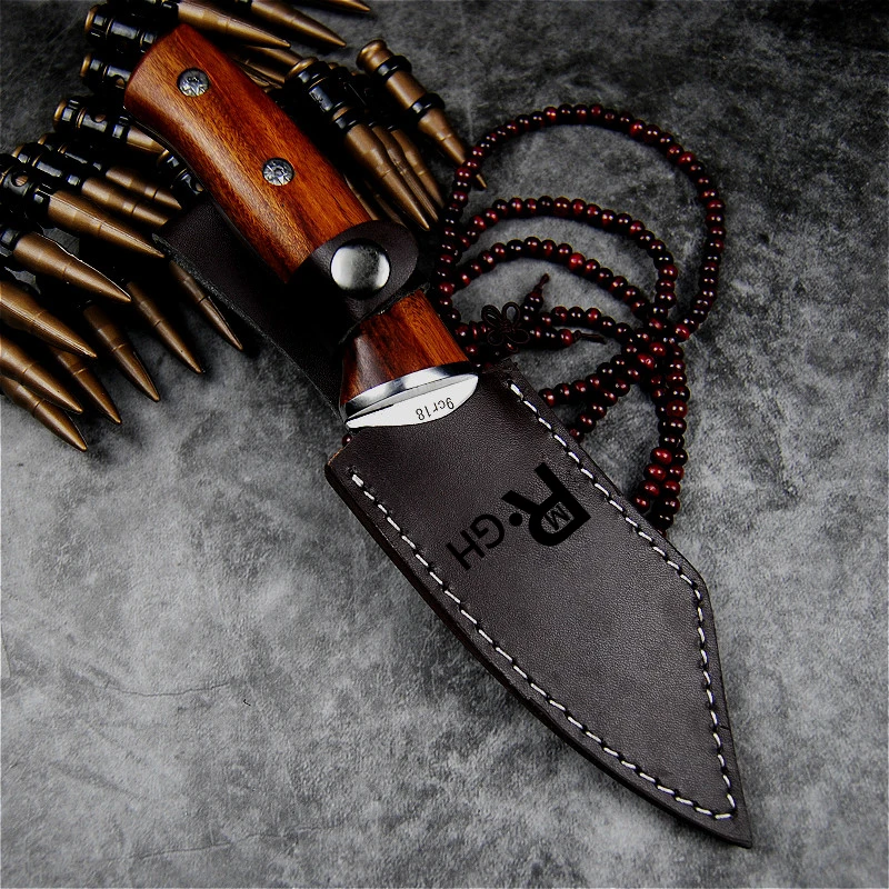 Japanese mirror light high quality 9CR18Mov tactical knife outdoor hunting knife outdoor defensive sharp camping knife