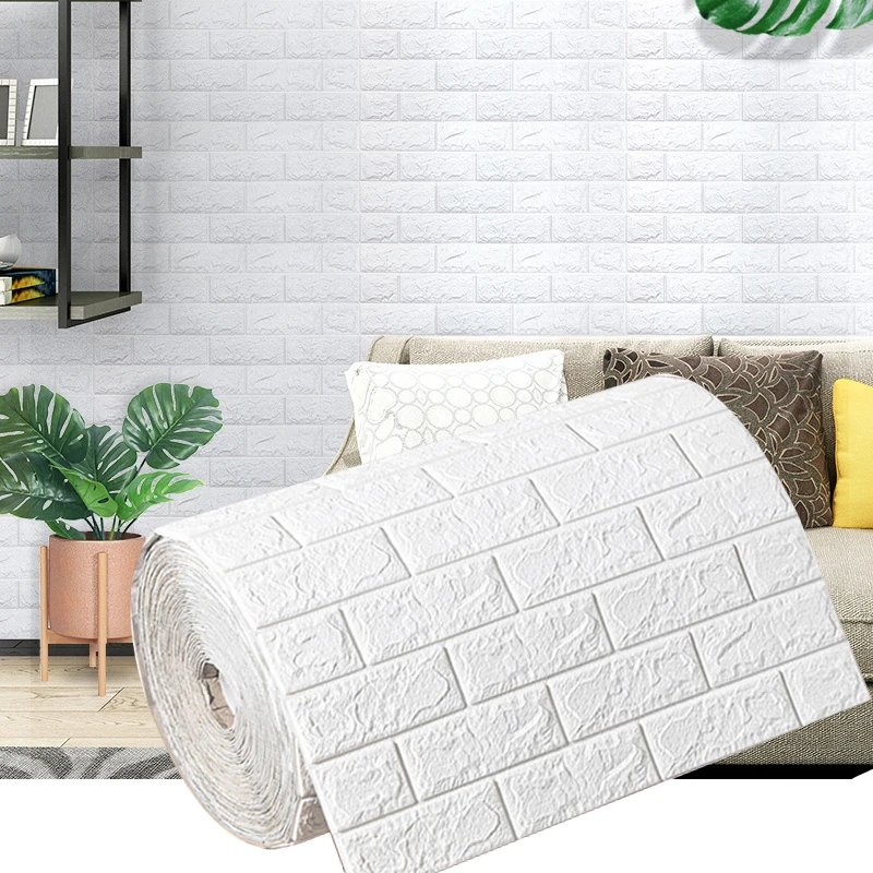 Waterproof Stain Resistant Brick 3D Wallpaper 77cmx70cm Wall Sticker Contemporary Design For Household Indoor Room Decor