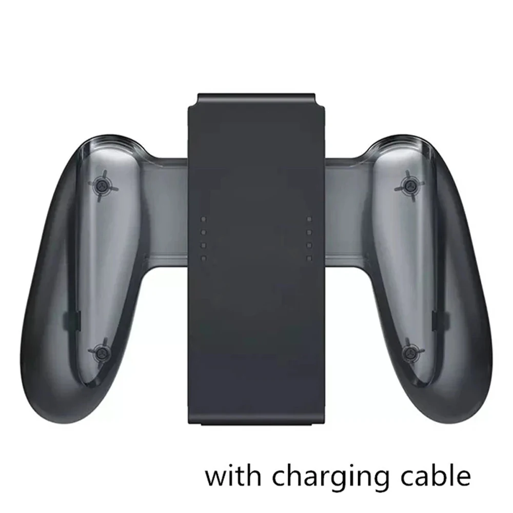 ที่ชาร์จมือจับแบบยึดสวิตช์สำหรับ NS ของแท้ใหม่ที่ชาร์จสำหรับตัวควบคุม Joy-CON พร้อมสาย USB สีดำใส