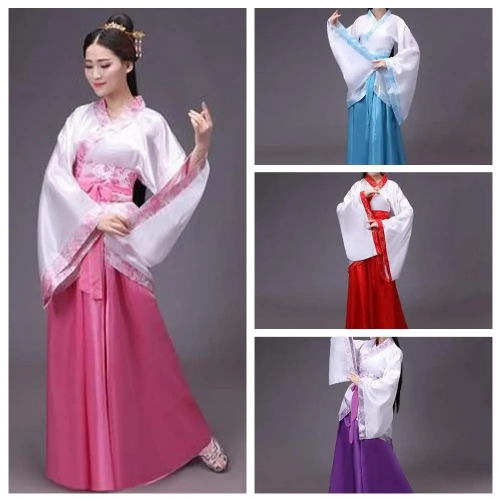 

Chinese Cloth Chinese Hanfu Skirt Oriental Fairy Princess Stage Costumes Chinese Ancient Dress Folk Dance Cosplay