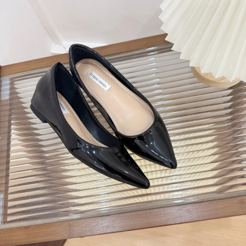 المرأة العصرية الشقق أشار تو زيادة في الارتفاع أحذية الباليه النساء بلون قارب أحذية مثير مزاجه النساء الأحذية #4