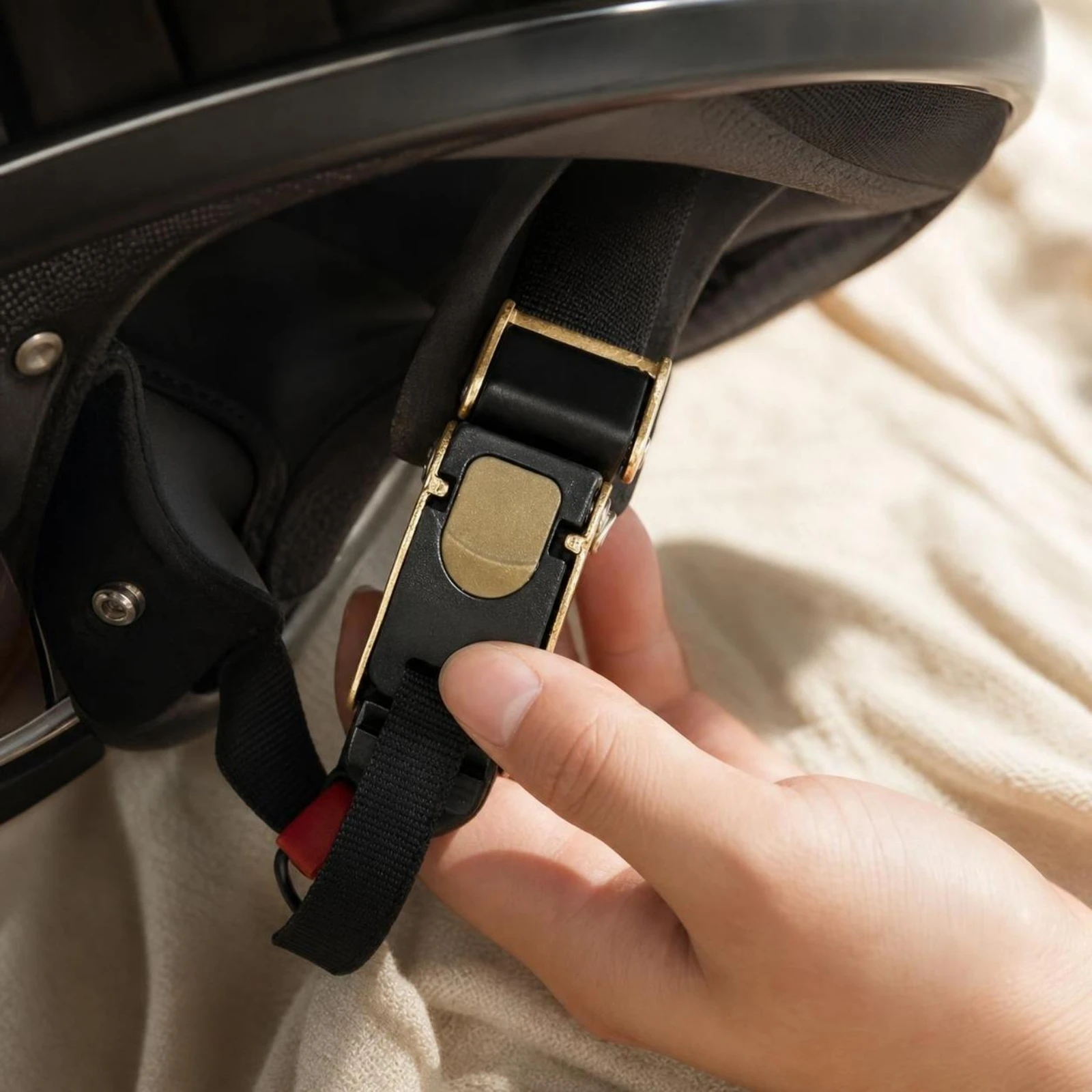 Helmet Strap Buckle Metal Quick Release Buckle Fastener Glove-Friendly Hardware Corrosion-Resistant for Motorcyclists