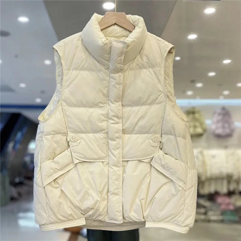 

Fall/Winter 2025 Women's Down Cotton Vest Coat New Short Female Korean Loose Jacket Sleeveless Waistcoat Explosion Overwear